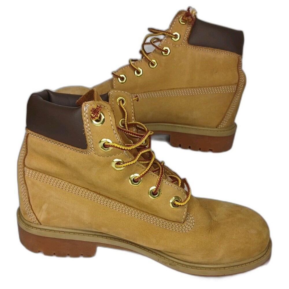 Timberland 6 Inch PremiumWheatNubuck Boots Women's Size 5.5 WaterproofWorkHiking - Picture 1 of 6